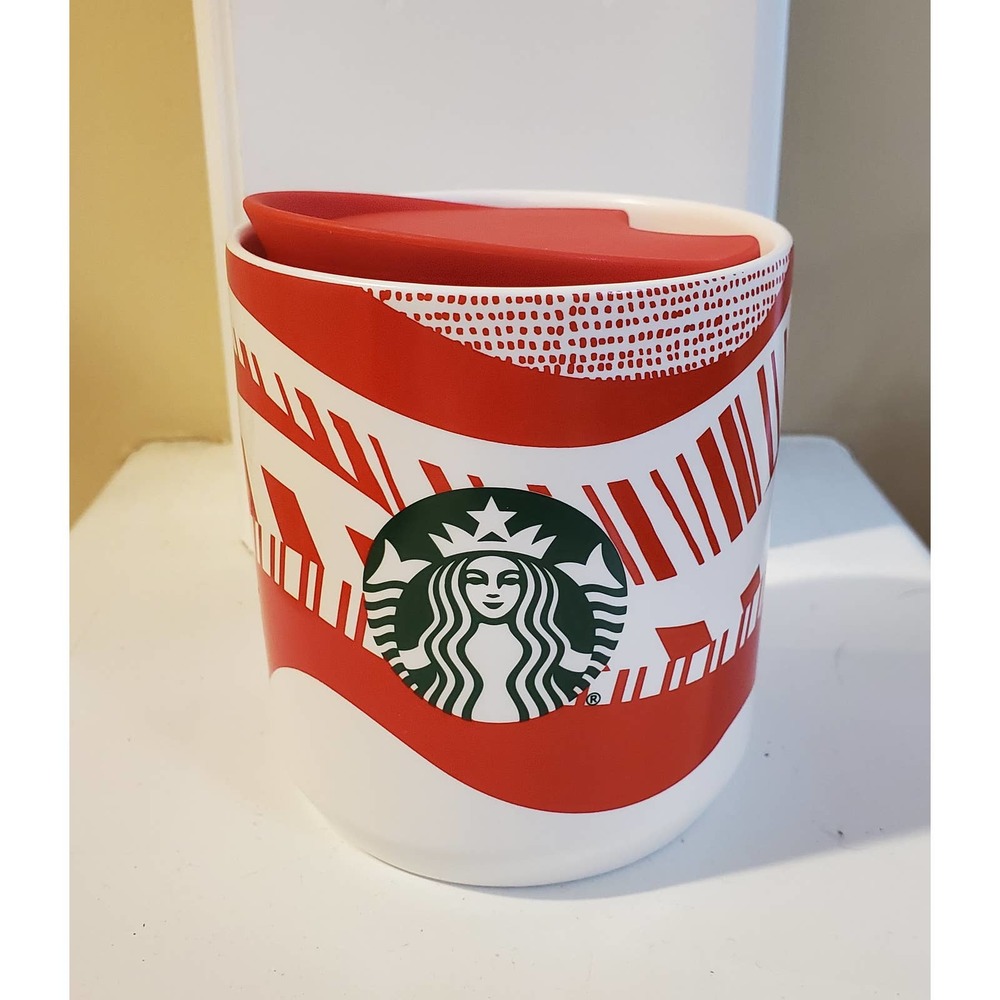 NWT Starbucks Red/White Tumbler Mug